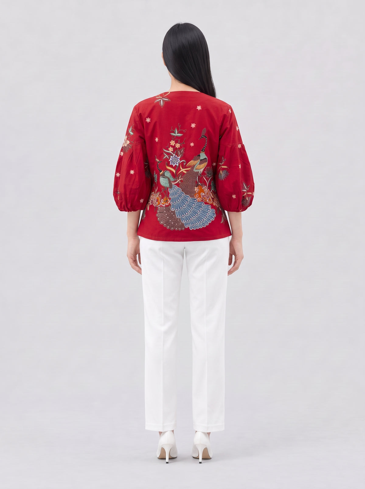 Women's Batik Zipper Blouse - Phoenix Prosperity