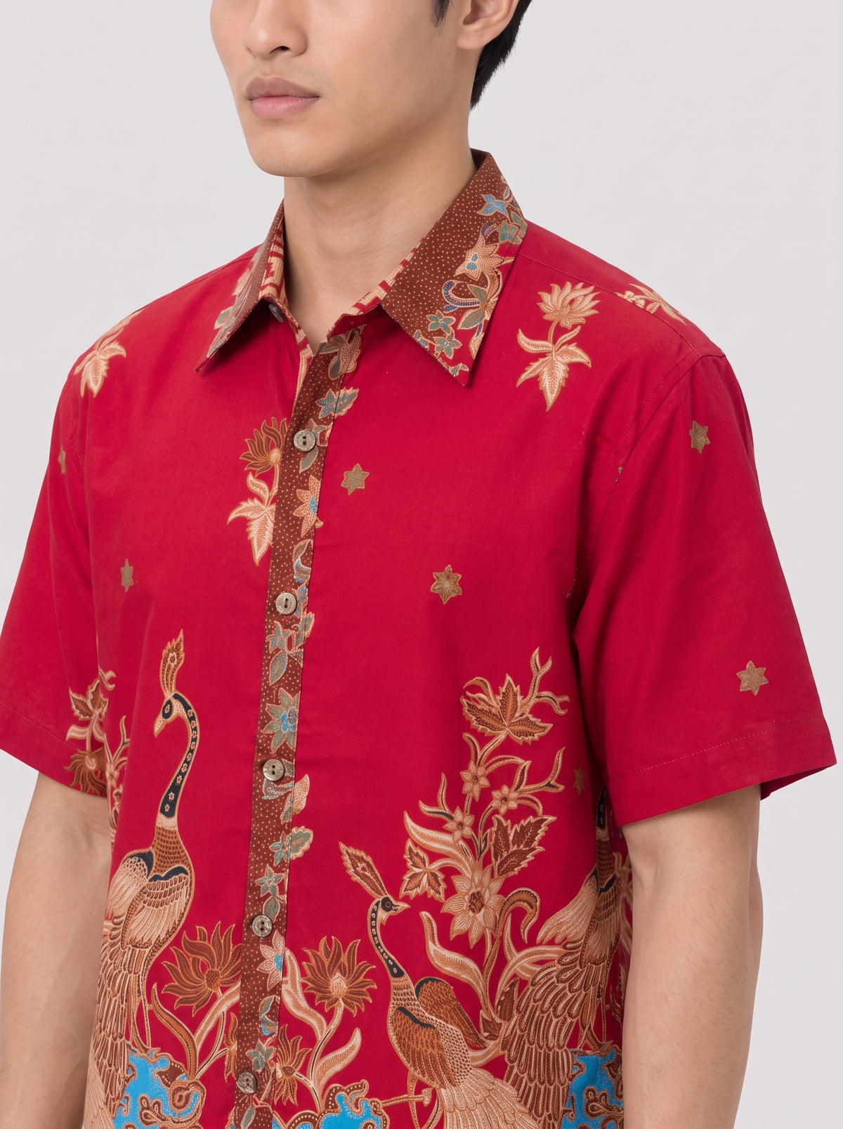 Men's Batik Shirt - Phoenix Prosperity | Short Sleeves