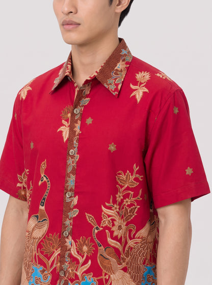 Men's Batik Shirt - Phoenix Prosperity | Short Sleeves