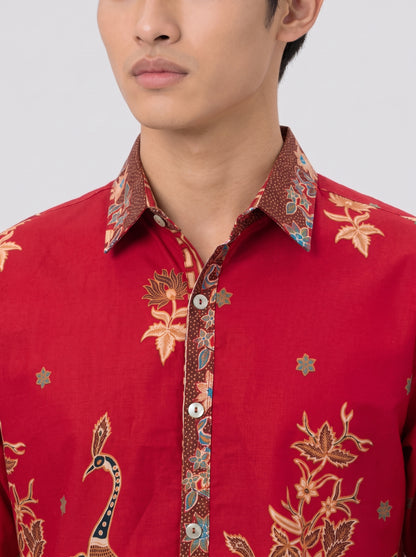 Men's Batik Shirt - Phoenix Prosperity | Long Sleeves
