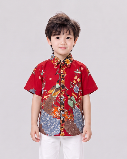 Kid's Batik Shirt - Phoenix Prosperity