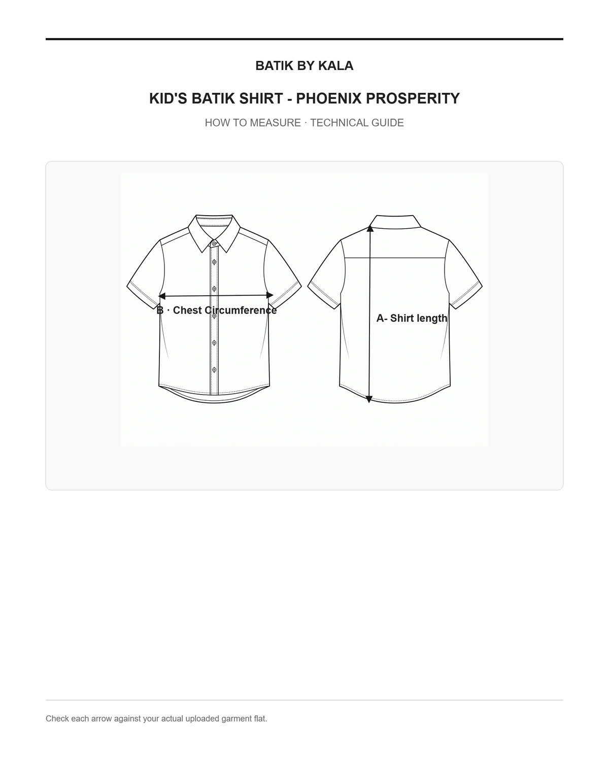 Kid's Batik Shirt - Phoenix Prosperity