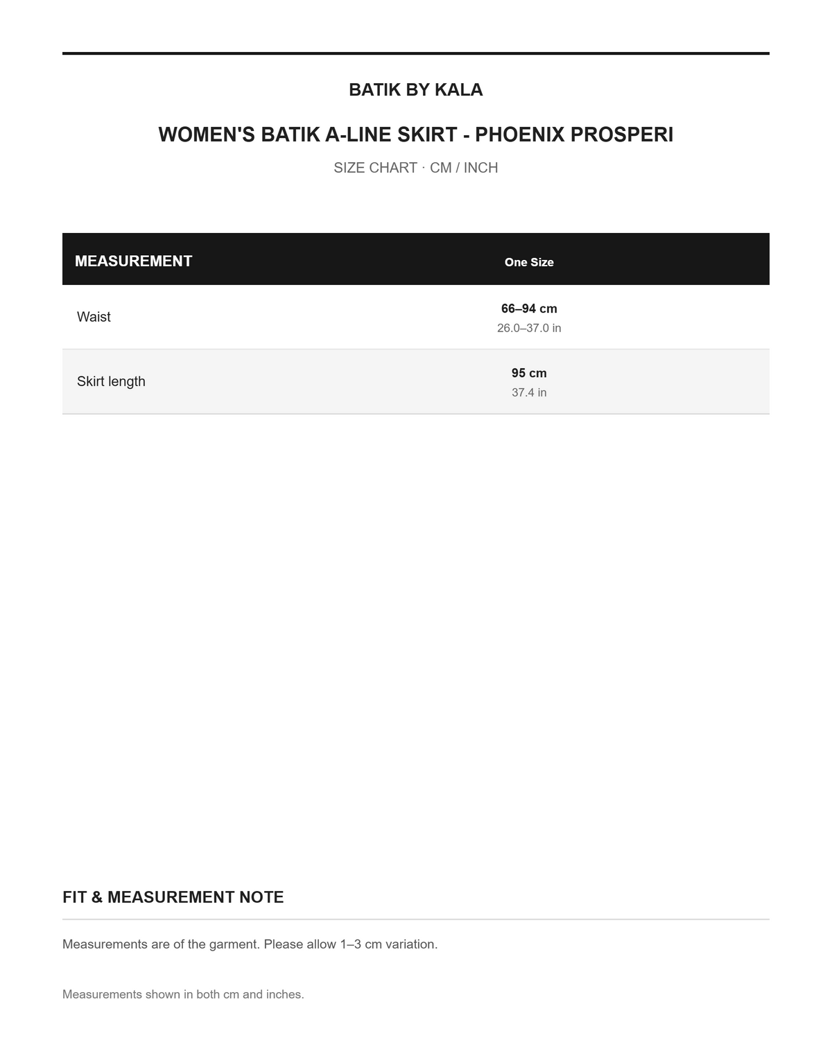 Women's Batik A-line Skirt - Phoenix Prosperity