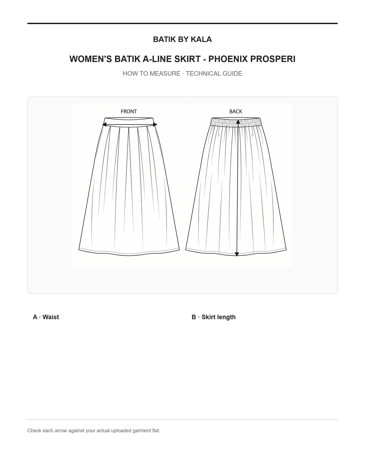 Women's Batik A-line Skirt - Phoenix Prosperity