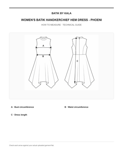 Women's Batik Handkerchief Hem Dress - Phoenix Prosperity