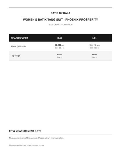 Women's Batik Tang Suit - Phoenix Prosperity