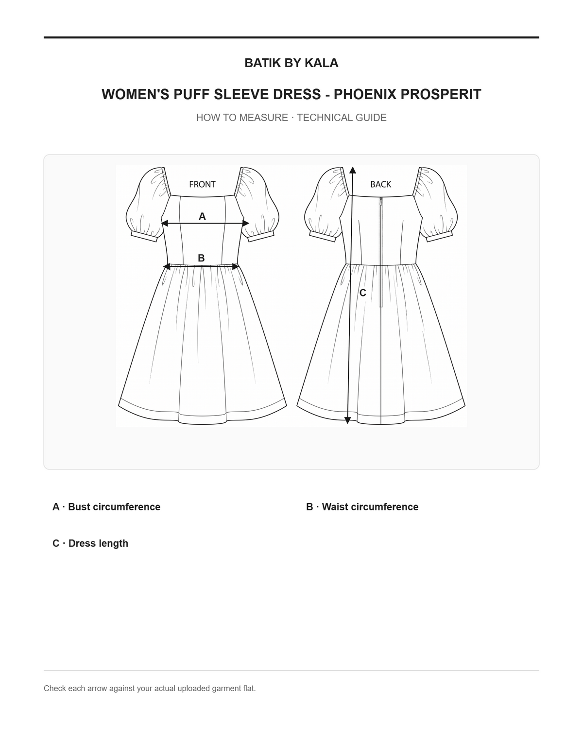 Women's Puff Sleeve Dress - Phoenix Prosperity