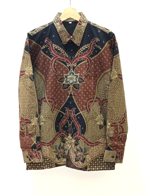 Men's Batik Shirt - Graceful Floral | Long Sleeves