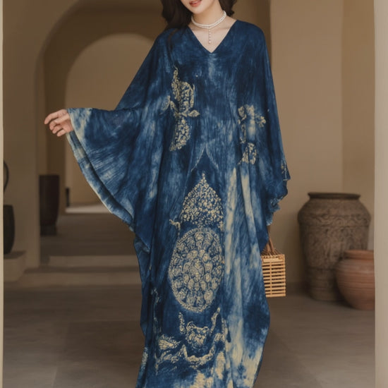 Women's Fusion Batik Dress - Sapphire of the South - video