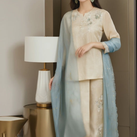 Women's Fusion Batik Kurung Set - Golden Mist - video