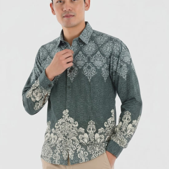 Men’s Batik Shirt – Jade Sovereign | Long Sleeves