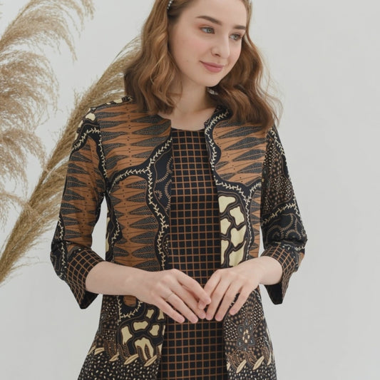 Women's Batik Blouse - Geometric Harmony