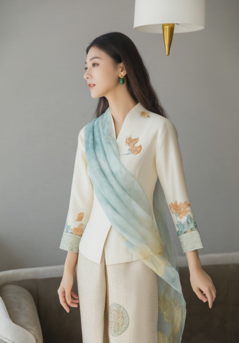 Women's Fusion Batik Kebaya Set - Whispers of Dawn - video