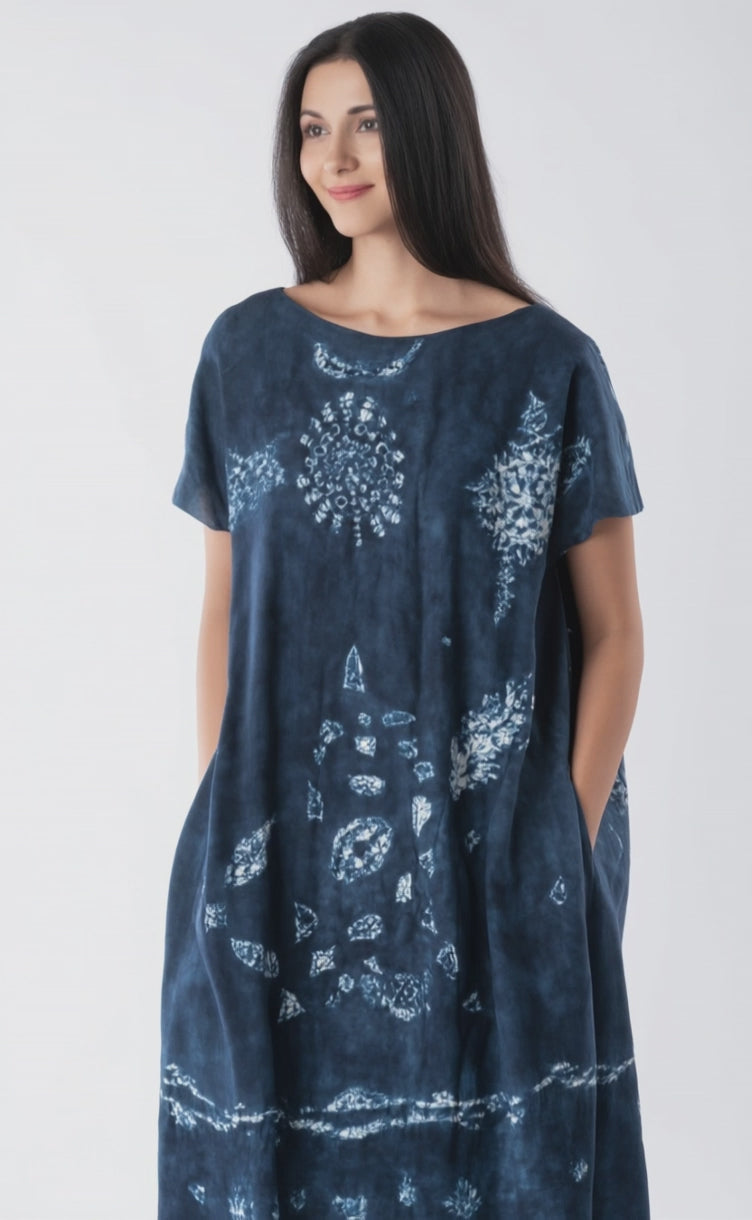 Women's Fusion Batik Dress - Blue Reverie - video