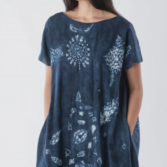Women's Fusion Batik Dress - Blue Reverie - video