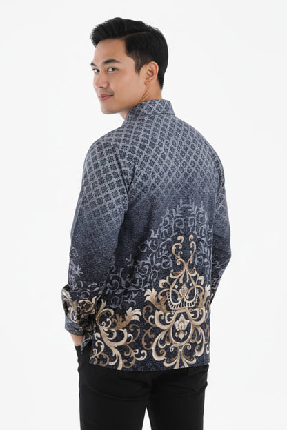 Men's Batik Shirt – Midnight Regal | Long Sleeves3